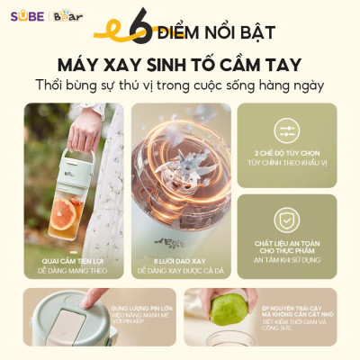 Máy xay sinh tố cầm tay Bear SB-MX04X Hàng chính hãng