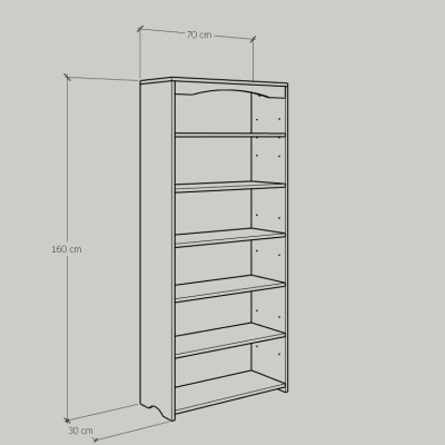 [Happy Home Furniture] CATY , Kệ sách 6 ngăn ,  70cm x 30cm x 160cm (DxRxC), KSA_029