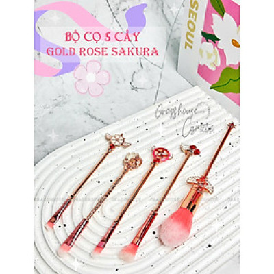 BỘ CỌ TRANG ĐIỂM 5 / 8  /10 CÂY SAKURA GOLD ROSE HÀNG THỦ CÔNG SƠN TỈNH ĐIỆN CAO CẤP