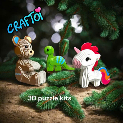 Bộ mô hình đồ chơi lắp ráp xếp hình DIY 3D Đồ Chơi Xây Dựng Mô Hình Giáo Dục Trẻ Em CRAFTOI 3D Puzzel Kit BEAR MISHA