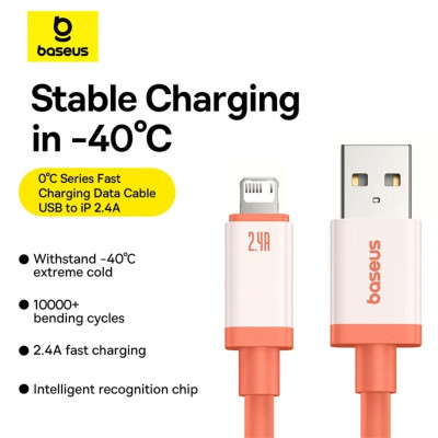 Cáp sạc nhanh Baseus 0℃ Series Fast Charging Data Cable Usb A to iP 2.4A hoặc Type C to iP 20W- hàng chính hãng