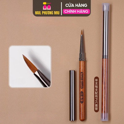Cọ Tam Giác Cán Gỗ Cao Cấp NAIL BRUSH Đầu 7mm Làm Nail Vẽ Hoa Cánh Bướm Siêu Nét, Thân Gỗ Dài 18cm Chắc Tay Vẽ Chính Xác Chi Tiết Nhỏ