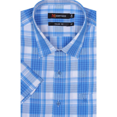 Áo sơ mi nam ngắn tay kẻ caro A1MN468T2-CNCR267-2412-N