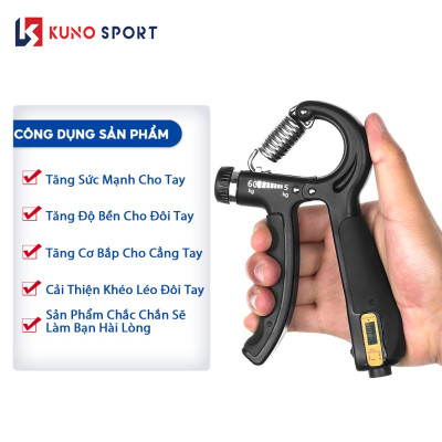 Combo 2 Dụng Cụ Tập Gym Kìm Bóp Tập Cơ Tay Lực Từ 5 Đến 60KG Tùy Chỉnh Có Bộ Đếm Số Và Gậy Bẻ Tập Tay Power Twister Lực Bẻ Từ 20 Đến 60KG