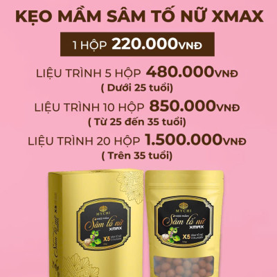 1 hộp Kẹo mầm sâm tố nữ Xmax