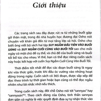 Osho - Suy Ngẫm Đầu Tiên Vào Buổi Sáng - 365 Khoảnh Khắc Thăng Hoa Cho Ngày Mới Tỉnh Thức (Tái Bản 2022)