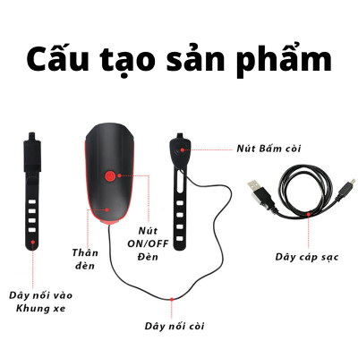 Đèn xe đạp - Đèn Pha xe đạp sử dụng pin AAA - Còi To - Chống Nước - Dễ dàng thay pin không cần chờ sạc - Pin Xanh Dương - Chính hãng DoDoDios