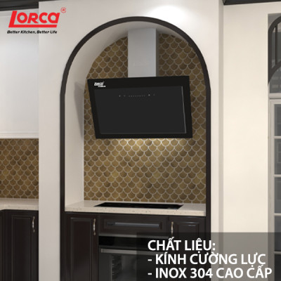 Máy Hút Mùi Kính Vát LORCA TA 6008CM - 70cm - Hàng Chính Hãng Cao Cấp Nhập Khẩu Nguyên Chiếc Malaysiaa