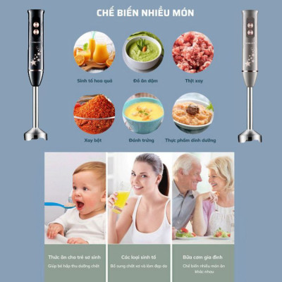 Máy xay cầm tay SOKANY SK02013, công suất 600W nhỏ gọn chống văng tiện lợi dễ vệ sinh - HÀNG CHÍNH HÃNG 
