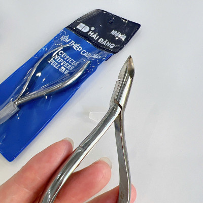 Kìm Nhặt Da HẢI ĐĂNG Màu Vàng Trắng Thép Cao Cấp Không Gỉ Làm Nail, Mũi Dài 1.5cm Đầu Vuông, Kềm Bán Nguyệt, Sắc Bén, Bền Lâu Nữ Women