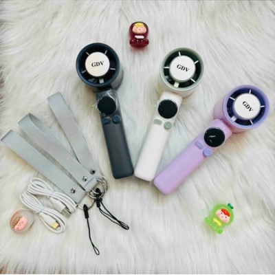 Quạt Cầm Tay Mini GDV SS-026 Có 199 Tốc Độ, Màn LED Hiển Thị, Tích Hợp Sò Lạnh - Màu Ngẫu Nhiên - Hàng Chính Hãng