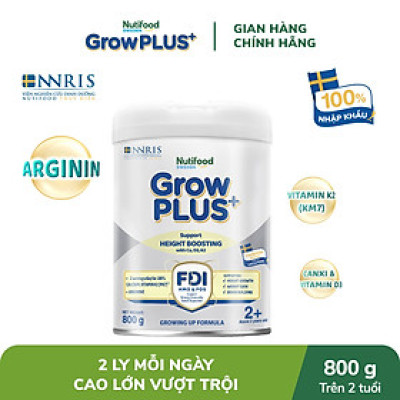 Sữa bột Nutifood GrowPLUS+ Cao Lớn Vượt Trội trên 2 tuổi Lon 800g
