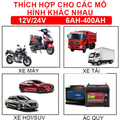 Bjộ Sạjc ẮcQuy Thông Minh 400A: Khử Sulfat, Phục Hồi & Bảo Dưỡng Ắc Quy