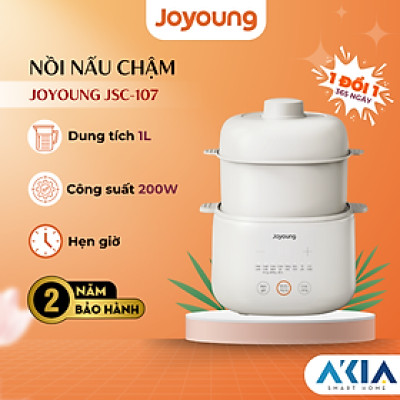 Nồi nấu chậm Joyoung JSC-107 - Dung tích 1L, Công suất 200W, Chữ tiếng Việt - Hàng chính hãng
