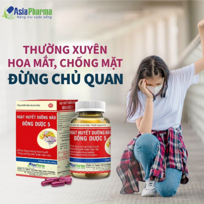 [10 HỘP] Viên uống hoạt huyết dưỡng não Đông Dược 5 Asia Pharma hỗ trợ thiểu năng tuần hoàn não - Hộp 30 viên