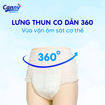 Tã/Bỉm Quần Người Lớn Canny Siêu Mềm, Siêu Thấm, Kháng Khuẩn Size L7 (7 Miếng)
