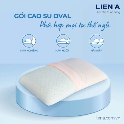 Gối Cao Su Liên Á Oval LAGOV4565 (45 x 65 cm) - Trắng