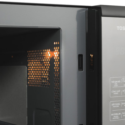Lò vi sóng mặt gương Toshiba 25 lít MM-EM25PE(BM) - Công suất 800W - 11 mức công suất, Thực đơn tự động - Hàng chính hãng - Bảo hành 12 tháng chính hãng, chất lượng Nhật Bản