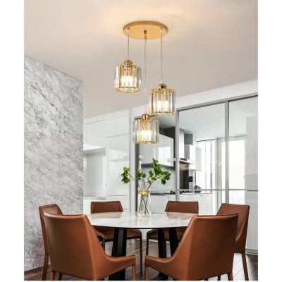 Đèn thả  pha lê hiện đại - kèm bóng LED và đế ốp trần