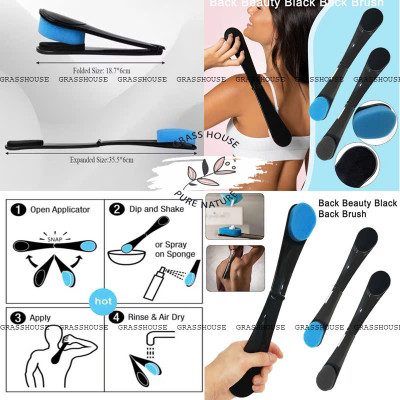 Dụng cụ cây cọ Thoa Kem Body, Cây Thoa Kem Lưng 2 đầu mút và vải nhung Có thể Gập Lại