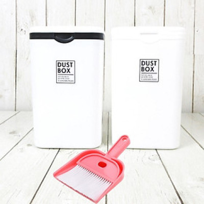 Combo thùng rác mini DUST BOX + Bộ chổi & xẻng hót rác mini - nội địa Nhật Bản
