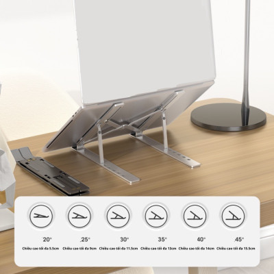 Giá Đỡ Tản Nhiệt Laptop/ Máy tính bảng/ Ipad để bàn chất liệu hợp kim nhôm loại cao cấp nhất (Giao màu ngẫu nhiên) Hút Gió Tương Thích Với Mọi Loại Laptop Đế Nhôm Gập Dành Cho Macbook Gấp Gọn Tiện Dụng - Hàng Nhập Khẩu