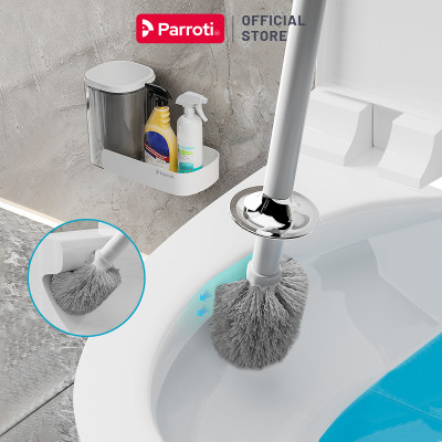 Cây Cọ Bồn Cầu Thông Minh 2 Trong 1, Dán Tường, Có Khay Đựng Nước Tẩy Rửa, Đầu Cọ Cước Mềm Parroti Slim - SL05