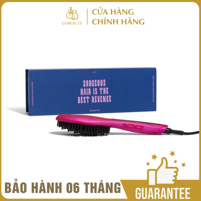 Lược Điện Tạo Kiểu Tóc PYT Thermal Styling Brush - Màu Hồng - Có Thể Duỗi Và Làm Phồng Chân Tóc - Công Nghệ Ion Âm Và Nhiệt Hồng Ngoại Xa