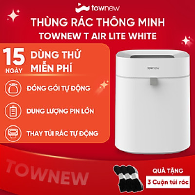 Thùng Rác Thông Minh TOWNEW T AIR LITE (WHITE) - Tự động đóng gói và thay túi rác - Bản Quốc Tế - Hàng Chính Hãng