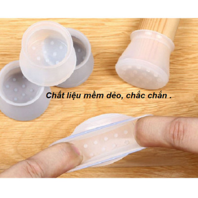 Bộ 20 miếng bọc chân ghế, chân bàn bằng silicon dày, bọc chân bàn chống trượt, chống xước cho sàn gỗ GD365-BocChanGhe-Sili-20 (giao màu ngẫu nhiên)