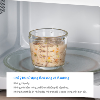 Bộ 3 hộp thủy tinh đựng thức ăn dặm cho bé Lock&Lock 280ml x 3 hộp LLG542S3IVY - Hàng chính hãng, có vạch chia - JoyMall