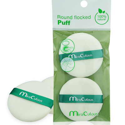 Bông phấn ướt tay cầm MiraCulous hình tròn bịch 2 miếng tặng kèm móc khóa 1 túi - 2 bông