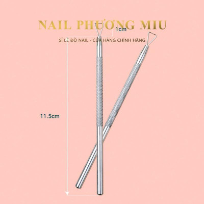 Cây Cạo Gel Móng Inox Không Gỉ 11.5cm, Xám Bạc, Dễ Cầm Nắm, Tiện Dụng, Làm Nail Chuyên Nghiệp Nail Phương Miu