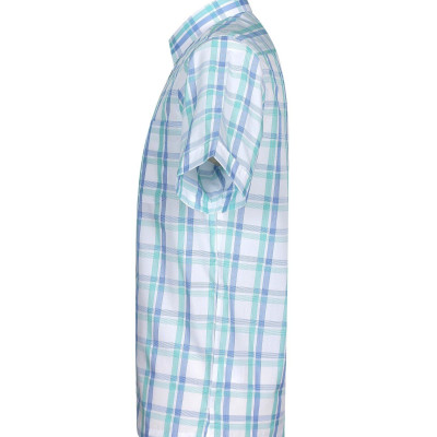 Áo sơ mi nam KHATOCO ngắn tay kẻ caro A1MN438T2-CNCR223-2411-N