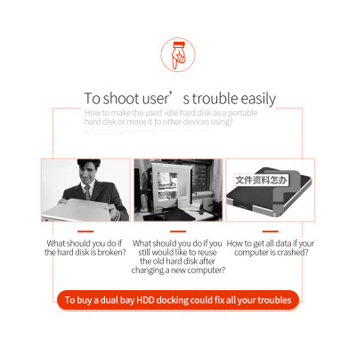 Đế cắm ổ cứng OImaster Dual Bay USB 3.0 đến 2.5 / 3.5 inch SATA Dual Bay HDD SSD