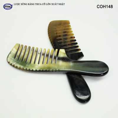 Lược Sừng răng thưa chải tóc xoăn/ xù rối (Size: XL - 20cm) COH148 - Giúp thư giãn Massage đầu, lưu thông máu - Chăm sóc tóc