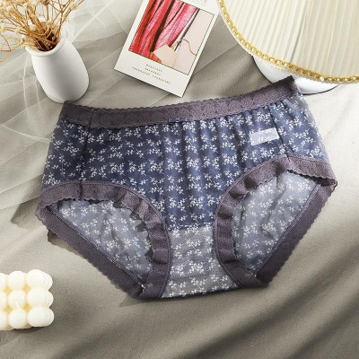 Combo 5 Quần Lót Nữ Voan Hoa Nhí Vintage – Lưng Cao, Big Size 2354