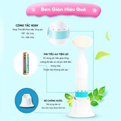 Máy rửa mặt kết hợp mát xa mặt Half Horse. Làm sạch sâu hơn và tăng cường tuần hoàn giúp da sáng đẹp tự nhiên