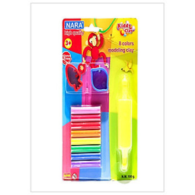 Đất Nặn 8 Màu +2 Khuôn+ Cây Lăn ST-100-8+2SM/R