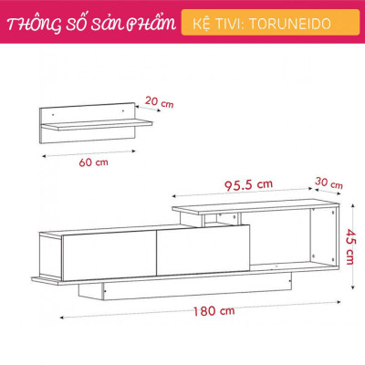 Tủ tivi phòng ngủ đẹp từ gỗ công nghiệp SMLIFE Toruneido