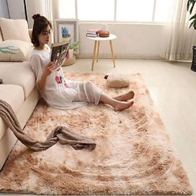 Thảm lông loang 1m6*2m cao cấp kèm Thảm chân cùng màu