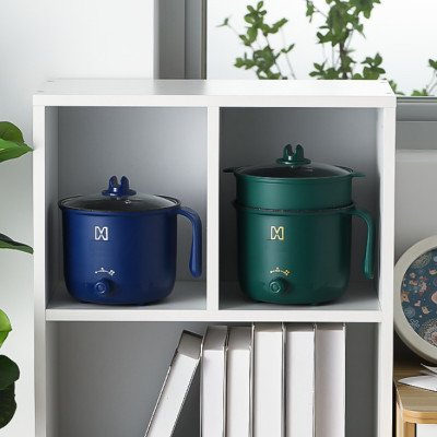 Nồi lẩu điện mini 2 tầng chống dính tặng khay hấp (chiên, xào, rán, lẩu, nấu cơm) - Ca nấu mì mini đa năng - Hàng chính hãng D Danido (Logo hình ngẫu nhiên trên thân nồi)