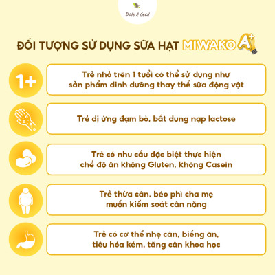 Sữa Miwako A+ Sữa Hạt Cho Bé Tăng Chiều Cao Ngủ Ngon Phát Triển Thông Minh, Sữa Không Đường 700g Vị Vani x2 Hộp - miwako