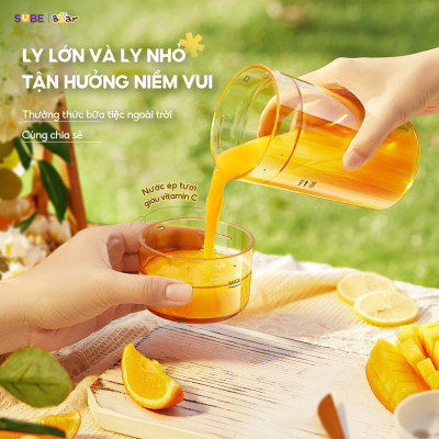 Máy Xay Sinh Tố Bear Máy Xay Cầm Tay Máy xay Đa Năng Tích Điện Xay Smoothie Xay Nhuyễn Rau Củ SB-MX04K - Hàng Chính Hãng
