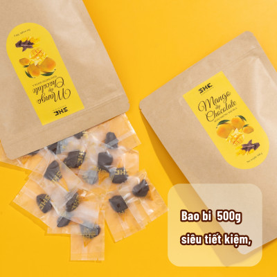 Xoài nhúng Socola - Túi 500g - SHE Chocolate - Đa dạng vị giác, tốt cho sức khỏe, bổ sung năng lượng. Quà tặng người thân, dịp lễ, thích hợp ăn vặt