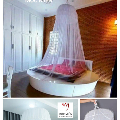 Màn Cho Giường Tròn - Màn Tròn Cao Cấp Mộc Miên ( Hình thật )