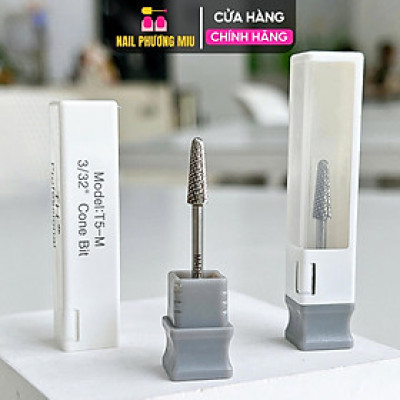 Đầu Mài Chân Móng Úp T5-M Titan Đúc Đặc, Mài Khóe Da, Dũa Tròn Culticle Khóe Móng Bột Nhanh Mạnh Size M, Không Nóng, Đầu Mài Mỹ USA  Làm Nail Nữ Women