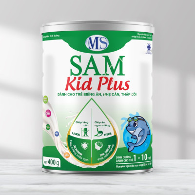 Sữa bột SAM KID PLUS - dinh dưỡng cho trẻ biếng ăn, nhẹ cân, thấp còi ( từ 1 - 10 tuổi )
