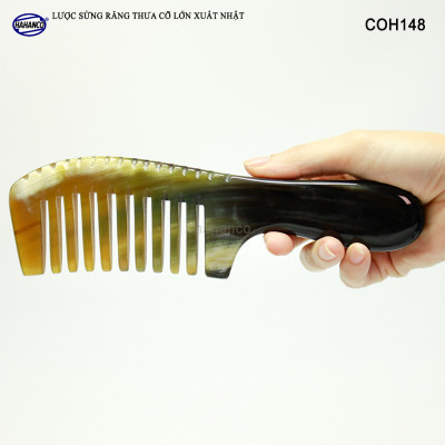 Lược Sừng răng thưa chải tóc xoăn/ xù rối (Size: XL - 20cm) COH148 - Giúp thư giãn Massage đầu, lưu thông máu - Chăm sóc tóc