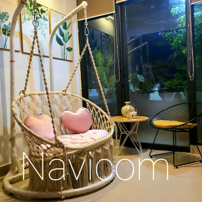 Xích đu đôi home decore sợi cotton